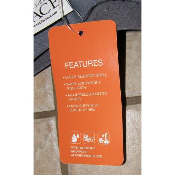 NEW Boys Sz 12-18 Months Gray Insulated Adjustable Straps Winter Overalls TCP - Picture 3 of 3